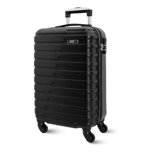 Coronel Tapiocca colonel tapioca - valigie da viaggio cabina - valigia da viaggio - adatta per ryannair- trolley bagagli per aereo resistente con 4 ruote a 360° e lucchetto, nero, 55x40x20 cm, valigia cabina