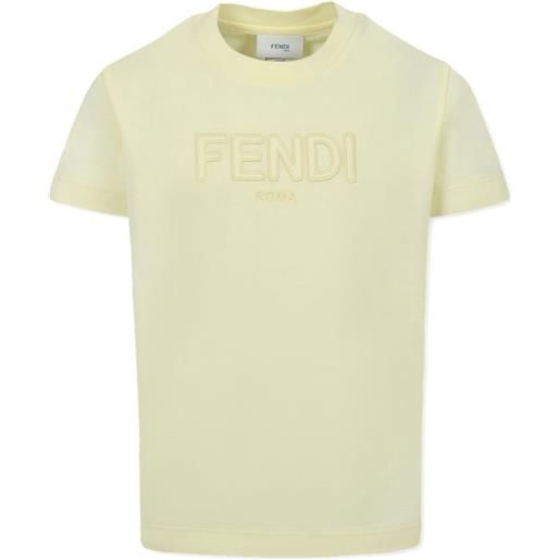 Fendi Kids t-shirt con ricamo - giallo