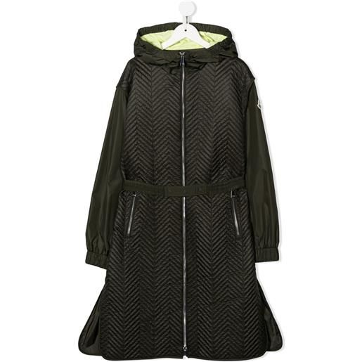 Moncler Enfant cappotto con cintura - verde