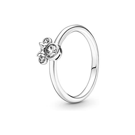 PANDORA disney anello con minnie in argento sterling con zirconia cubica trasparente, 60