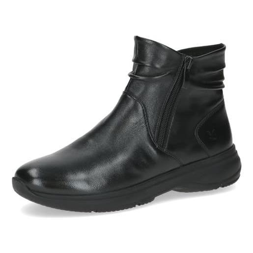CAPRICE stivaletti da donna in pelle con cerniera, nero (black nappa), 37 eu