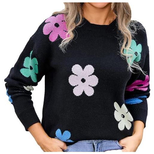 Generic lupetto donna invernale maglioncino in donna 2025 europa e stati uniti colore girocollo tutti i maglioni maglione pile maglione elegante black m