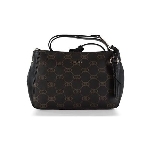 Liu jo borsa a tracolla cirry crossbody bag nero marrone scuro