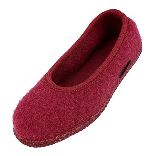 HAFLINGER slipper marina felt slipper ballerina burgundy, taglia 41