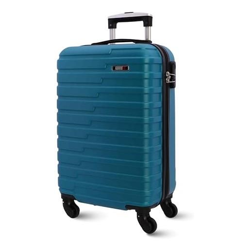 Coronel Tapiocca colonel tapioca - valigie da viaggio cabina - valigia da viaggio - adatta per ryannair- trolley bagagli per aereo resistente con 4 ruote a 360° e lucchetto, verde, 55x40x20 cm, valigia cabina