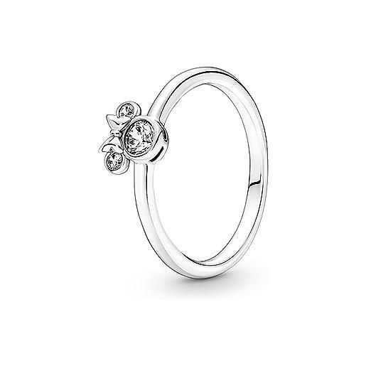 PANDORA disney anello con minnie in argento sterling con zirconia cubica trasparente, 52