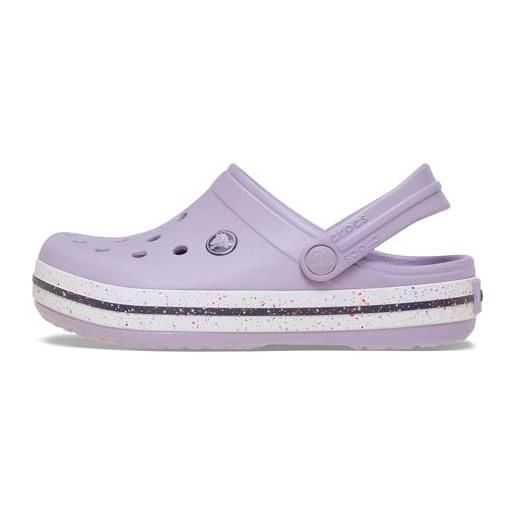 Crocs crocband speckled band clog k, zoccoli unisex - bambini e ragazzi, lavender, 36/37 eu