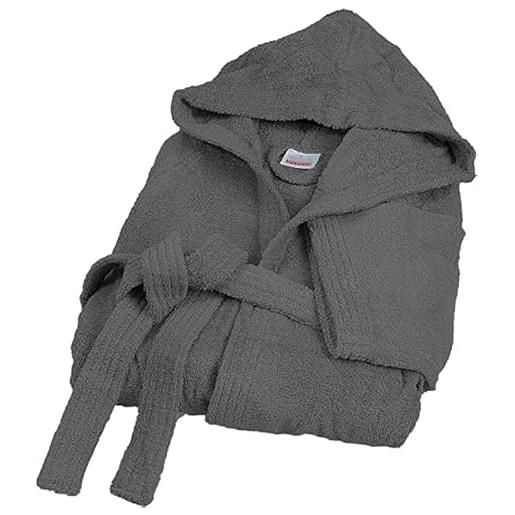 Bassetti accappatoio 100% spugna di puro cotone tinta unita lungo con cappuccio e tasche altamente assorbente adulto unisex vari colori e taglie da s a 5xl