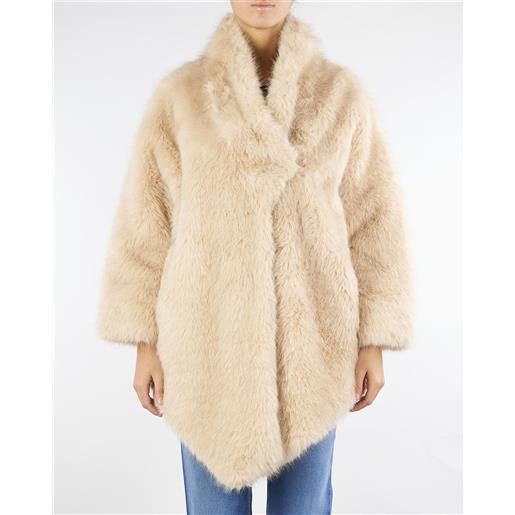 NENETTE parka in ecopelliccia crema pepe