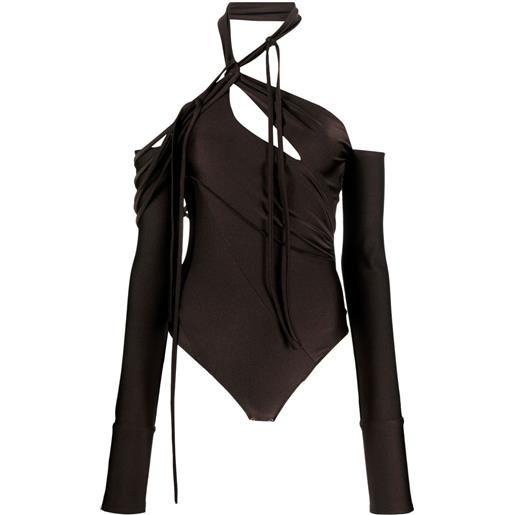 Coperni body con scollo all'americana - marrone