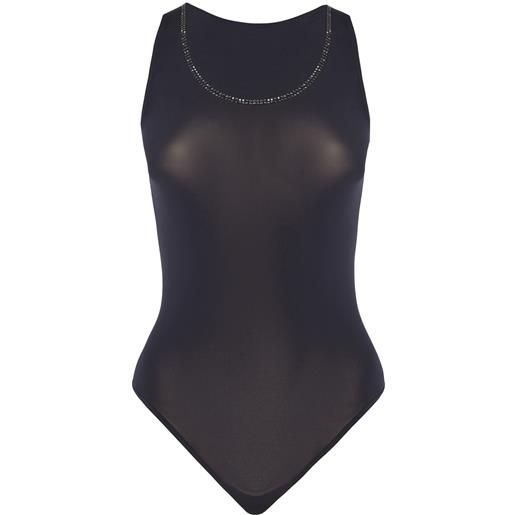 Wolford body crystal string - nero