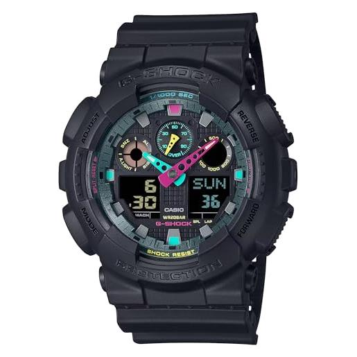 G-Shock casio orologio da polso da uomo al quarzo sportivo bracciale e cassa in resina di colore nero quadrante analogico-digitale nero - ga-100mf-1aer