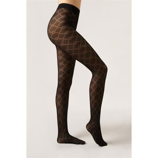 Calzedonia collant rombi con cashmere nero