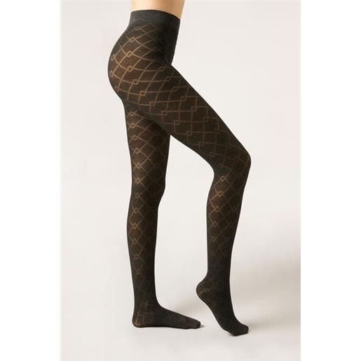 Calzedonia collant rombi con cashmere nero
