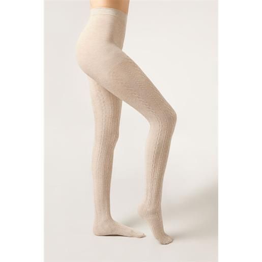 Calzedonia collant trecce con cashmere naturale
