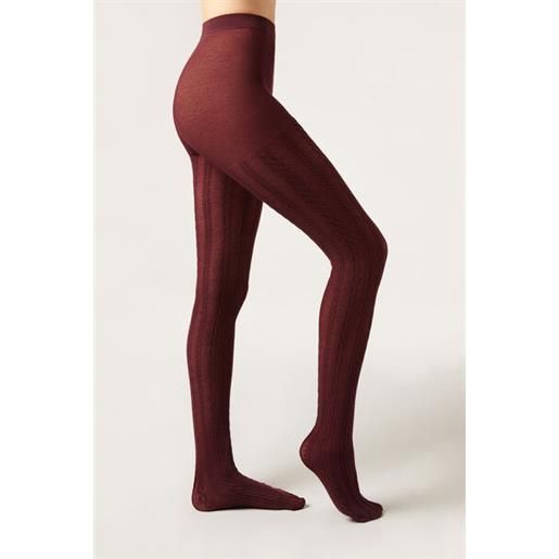 Calzedonia collant trecce con cashmere viola