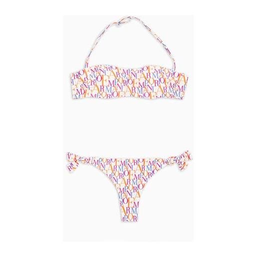 Emporio armani bikini a fascia da donna, nero/logo mandorla, xl