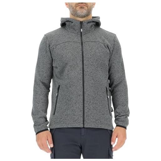 Jeep o102880-g557 j giacca tricot funzionale uomo con cappuccio tasche zippate - etichetta j23w uomo dark grey melange l