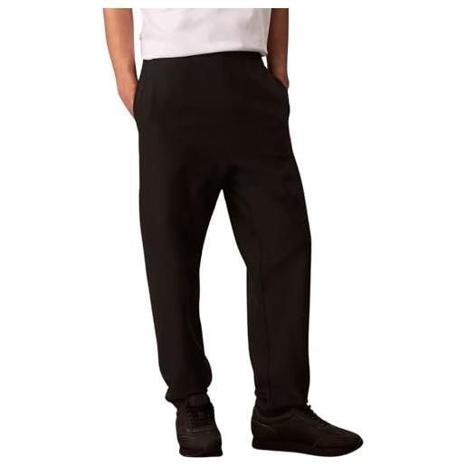 Calvin Klein uomo pantaloni da jogging premium terry monogram con coulisse, nero (black), xxl
