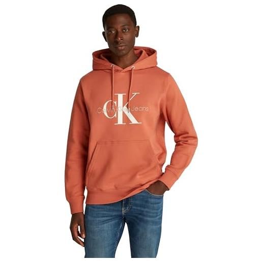 Calvin Klein uomo felpa seasonal monologo regular con cappuccio, arancione (aragon), 5xl