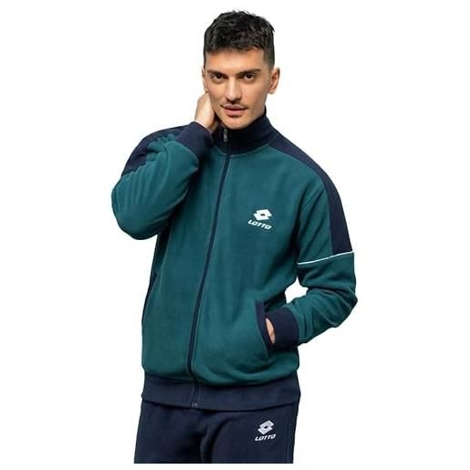 Lotto tuta pile uomo calda invernale stile sportivo - tuta relax uomo molto calda taglie s m l xl xxl in pile con zip (it, testo, m, regular, regular, verde bosco 221)