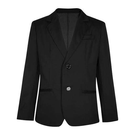 Manyakai bambino ragazzo blazer giacca abito smoking completo serata cerimonia matrimonio battesimo abbigliamento 3 14 anni nero 13-14 anni