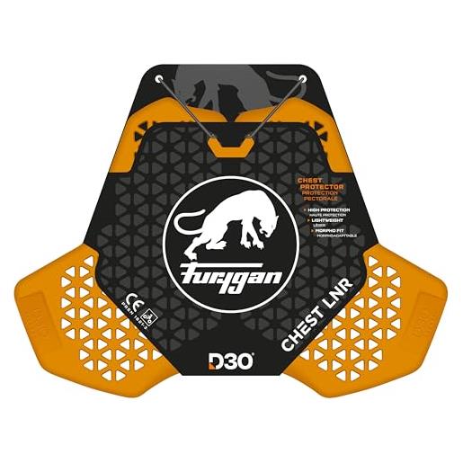 Furygan chest lnr d3o - protezione pettorale invisibile per giacca da moto, respirabilità ottimale, tecnologia d3o per sicurezza e comfort aumentati, arancione