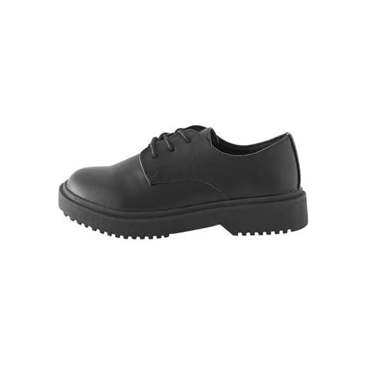 NEXT ragazza scarpe stringate per la scuola con suola spessa - pianta stretta (e) black matt