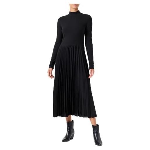 Tommy Hilfiger donna abito rib mix pleated dress con gonna a pieghe, marrone (legacy brown), xl