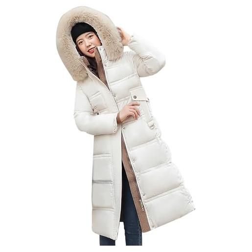 Generisch piumino da donna invernale lungo | piumino da donna invernale impermeabile | giacca invernale calda imbottita trapuntata con cintura giacca con cappuccio con tasche parka invernale elegante giacca