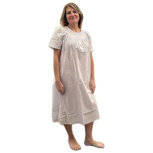 Linclalor camicia da notte in batista di puro cotone manica corta art. 130837-50, celeste