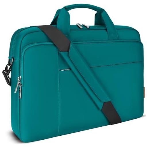 DOMISO borsa porta pc 14 pollici borsa lavoro ufficio donna uomo con tracolla dell lenovo hp computer laptop bag, per 15 pollici mac. Book air pro, adatto per viaggi di lavoro, scuola, lavoro, turchese