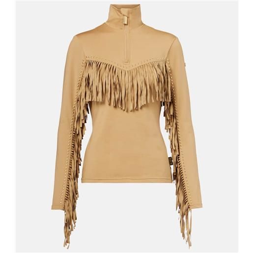Goldbergh top da sci whisper con frange e borchie