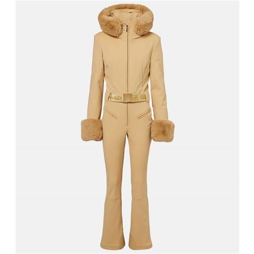 Goldbergh jumpsuit da sci vita con pelliccia sintetica