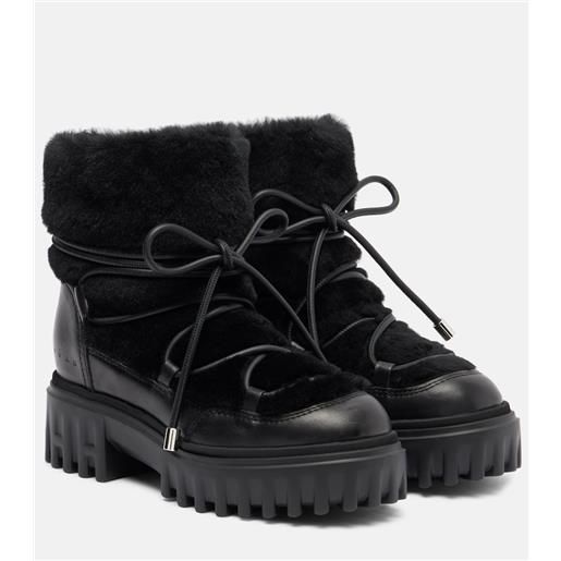 Hogan stivali doposcã¬ in pelle con shearling