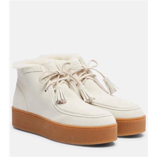 Hogan stivaletti in suede con shearling