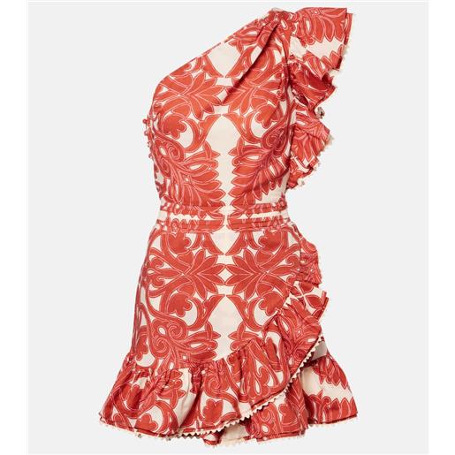 Poupette St Barth miniabito corinne in cotone con volant