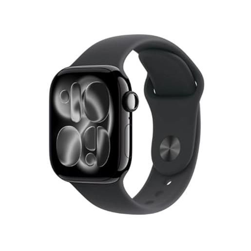 Apple watch series 11 jet black aluminium 42mm black sport band size s/m