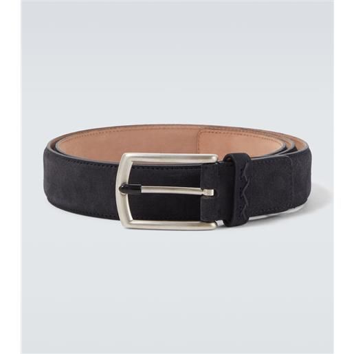 Zegna cintura in pelle triple stitch