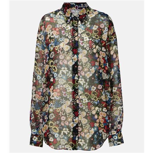 Khaite camicia goya in chiffon di seta con stampa floreale