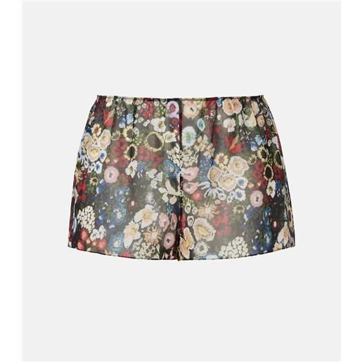 Khaite shorts tilly in seta con stampa floreale