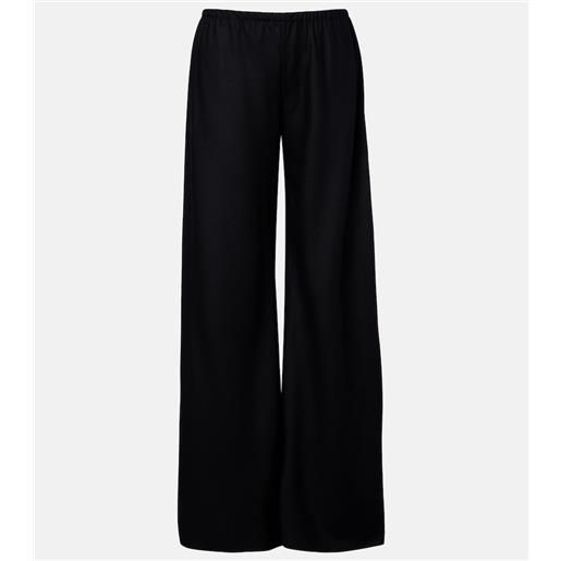 The Row pantaloni gala in flanella di lana vergine a gamba larga