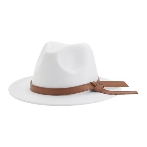 JBJYGSG cappelli fedora for bambini, cappelli panama for donne, neonati e bambini, piccoli, 52 cm, in feltro, formali, carini, decorati. (white)