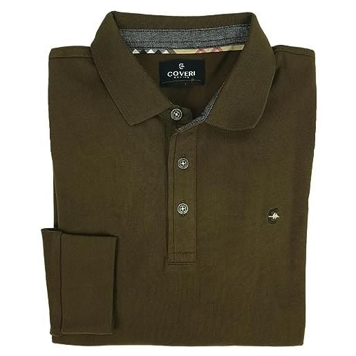 Coveri polo uomo manica lunga sportiva caldo cotone felpato invernale m l xl xxl (xxl - moro)