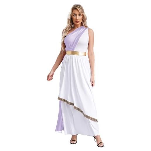 Nyeemya abito dea greca donna monospalla outfits antica romana senza maniche greek toga toga olimpica elegante lanvanda s