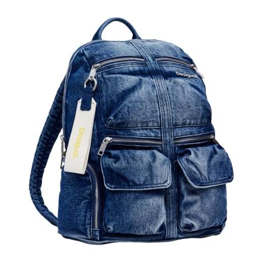 Desigual, accessories denim backpack medium donna, blu, einheitsgröße