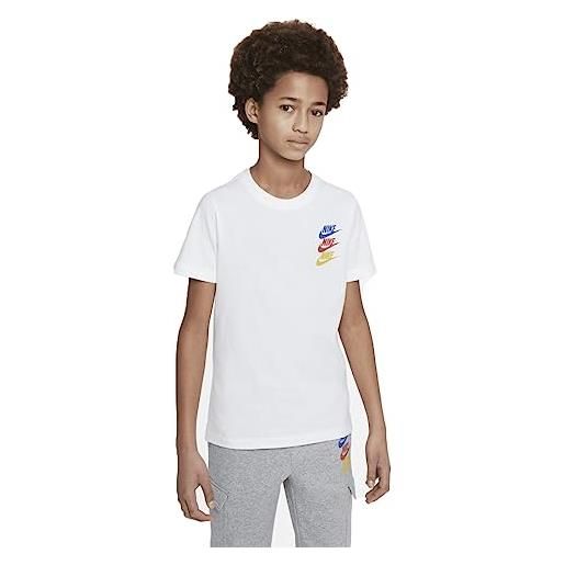 Nike boy's top b nsw si graphic tee, white, fj5391-100, xs