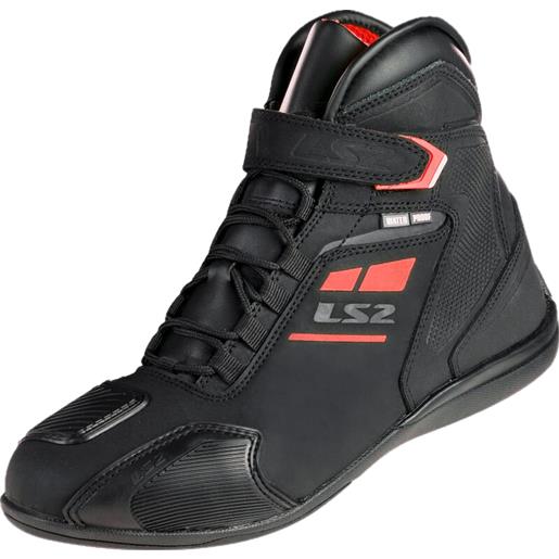 Ls2 scarpa moto tecnica sportiva impermeabile ls2 garra man nero-rosso wp