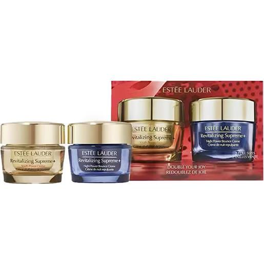 Estee lauder double your joy 2 pz cofanetto riparatore revitalizing supreme + bounce night creme cofanetto