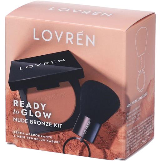 Clinicalfarma Srl lovrén ready to glow nude bronzer terra abbronzante + mini pennello kabuki omaggio 1 pz make up